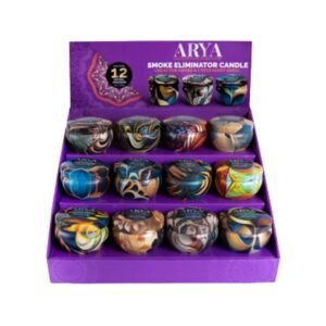 ARYA SMOKE ODOR ELIMINATOR HIGH FRAGNANCE 8OZ CONCENTRATION CANDLES 12CT DISPLAY
