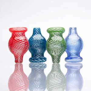 SMOQ GLASS 2 INCH ROUND BLEX GLASS CARB CAP - ASSORTED COLORS "CP93"
