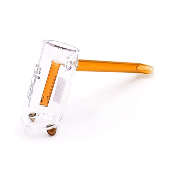 UBER GLASS 6 INCH HAMMER BUBBLER WITH FLAT MOUTH PIECE ASSORTED COLORS