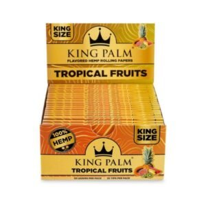 KING PALM FLAVORED KING SIZE HEMP ROLLING PAPER WITH MAGNET & TIPS 22CT/ BOX