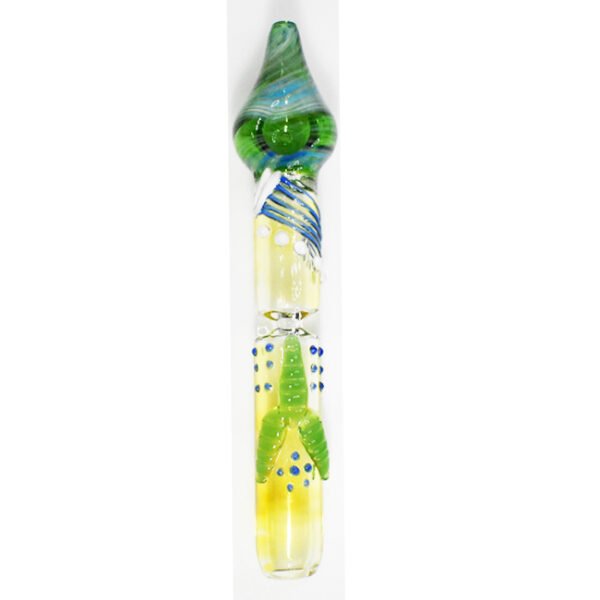 GLASS 8"INCH ROLLIC LIME FLAX DESIGN STEM ROLLER "NP42"