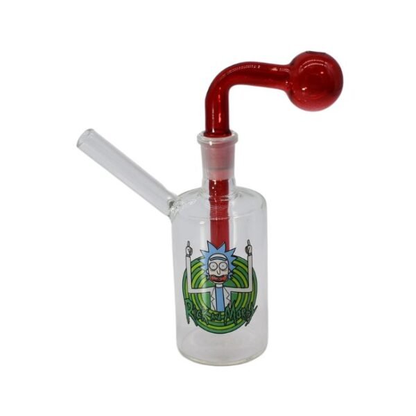 6" RICK AND MORTY CHARACTER STICKER DESIGN GLASS TUBE