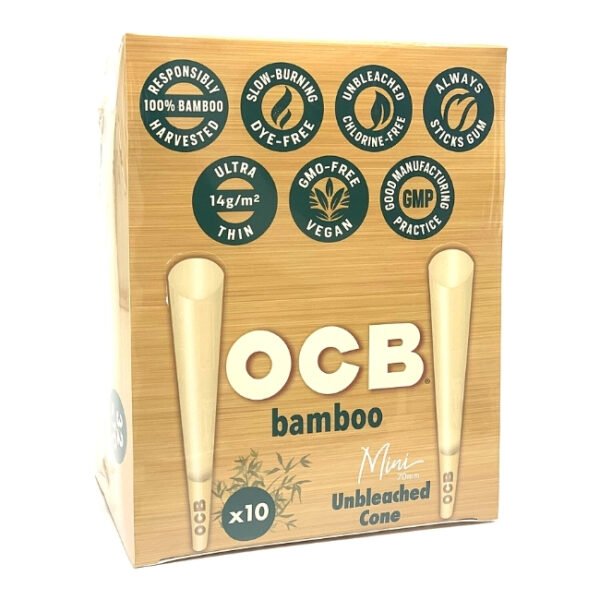 OCB BAMBOO UNBLEACHED CONE 32 PACKS / BOX