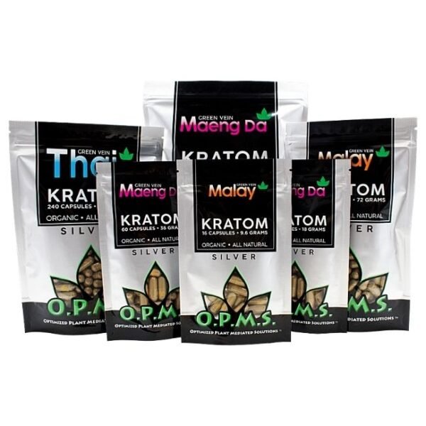 OPMS SILVER KRATOM (144 GRAMS)  240CT CAPSULES