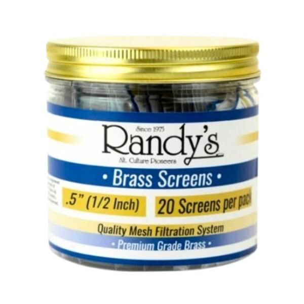 RANDYS BRASS SCREEN JAR 36 CT SCREENS TOTAL / JAR  (.5  (1/2inch) BRASS SCREEN)