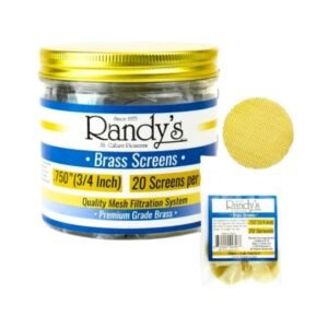 RANDYS BRASS SCREEN JAR 36 CT SCREENS TOTAL / JAR (.750 (3/4inch) BRASS SCREEN)