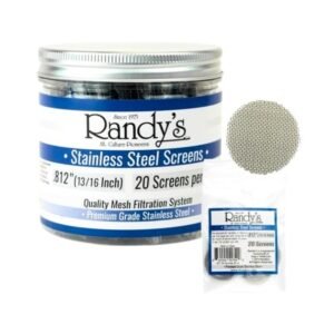 RANDYS STAINLESS STEEL SCREEN JAR 36CT SCREENS TOTAL/ JAR (.812 (13/16 inch) SS SCREENS)