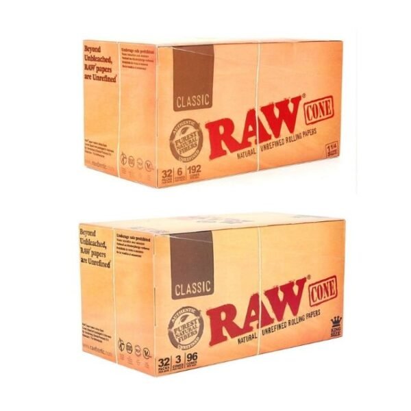 RAW CLASSIC PRE-ROLLED CONES 32PK PER BOX