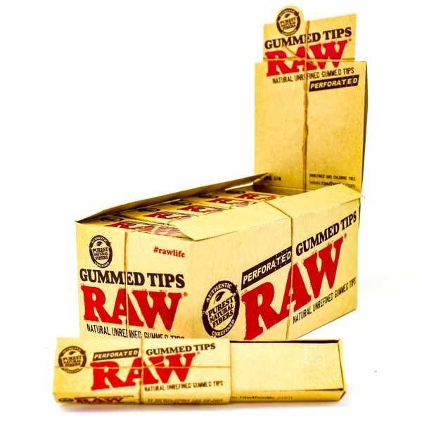 RAW PERFORATED GUMMED TIPS 24 PER BOX