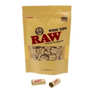 RAW PRE ROLLED WIDE TIPS 180CT/ BAG