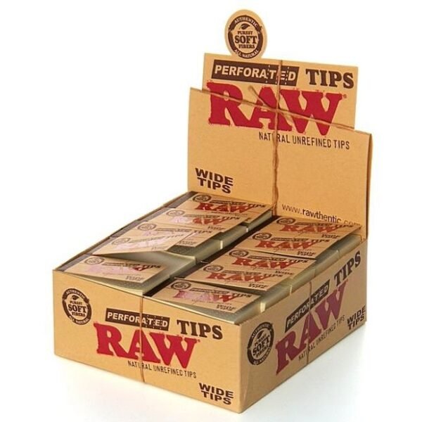 RAW PERFORATED WIDE TIPS 50 PER BOX