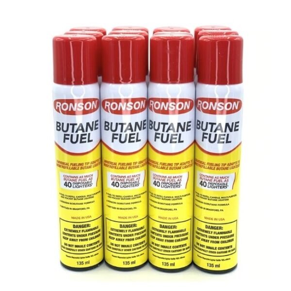 RONSON BUTANE  - 2.75OZ / 135ML / 78GM DISPLAY OF 12CT