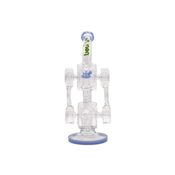 SMOQ GLASS 12" PERC RECYCLER WATER PIPE