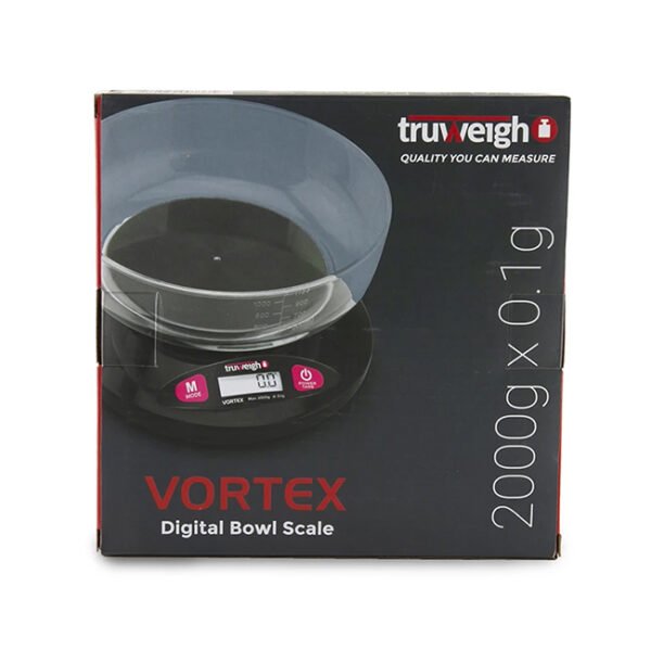 TRUWEIGH VORTEX DIGITAL BOWL SCALE 2000G X 0.1G BLACK