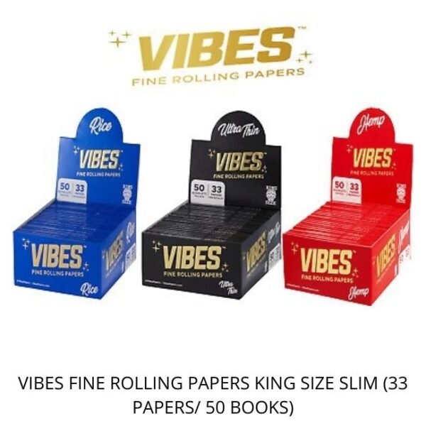 VIBES  KING SIZE PAPERS (50 BOOKLETS PER BOX | 33 PAPERS PER BOOKLETS)