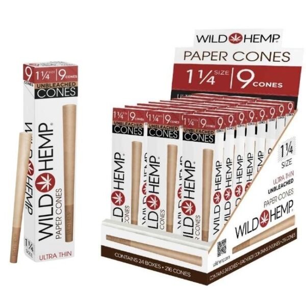 WILD HEMP UNBLEACHED REGULAR PAPER CONES 24PACK