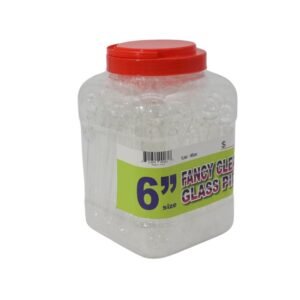 6'' FANCY CLEAR GLASS PIPE 60CT/ JAR