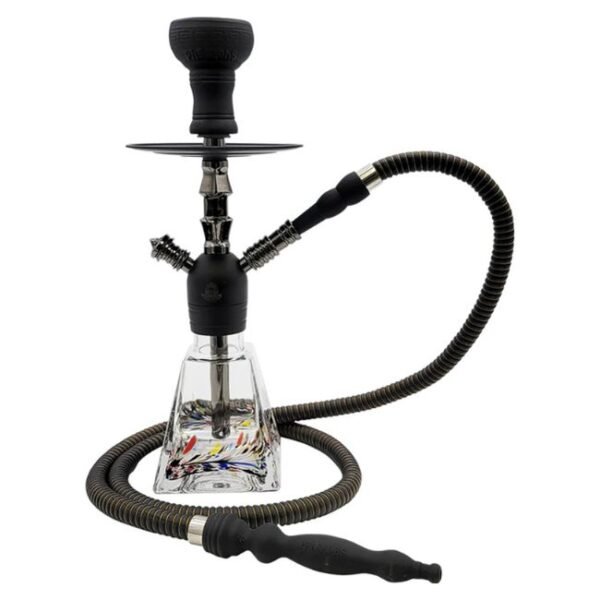 HOOKAH 16" CLEAR FLEX BASE DESIGN WITH SINGLE HOSE GLASS HOOKAH