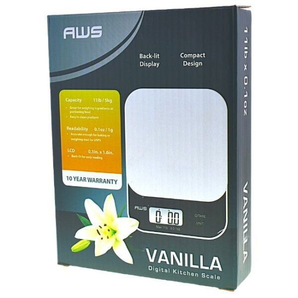 AWS VANILLA  DIGITAL KITCHEN SCALE 5000G / 11 LB