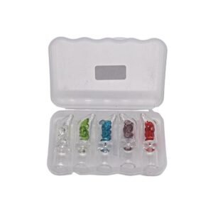 CLEAR 8MM WITH COLORED DIAMOND GLASS ROLLING TIPS 5CT/ BOX