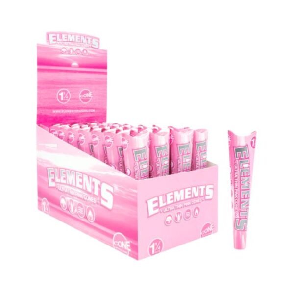 ELEMENTS PINK 6PK 1 1/4 PRE ROLLED CONES 32CT/ BOX