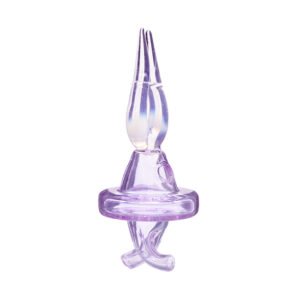 SMOQ GLASS 2 INCH BROWLING FLOME PURPLE DESIGN LASX CARB CARB ASSORTED COLORS "GC77CARBCAP"
