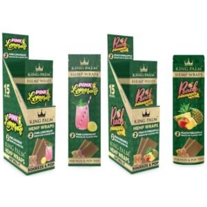 KING PALM HEMP WRAPS WITH FLAVOR TIPS 2PK 15CT/ BOX