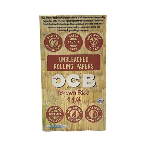 OCB BROWN RICE UNBLEACHED ROLLING PAPER 24CT/ BOX