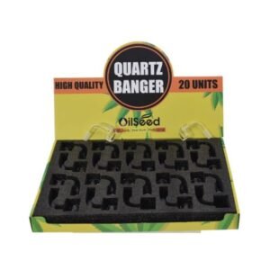 OILSEED HIGH QUALITY 90 DEGREE 10MM MALE CLEAR QUARTZ BANGER 20CT/ BOX