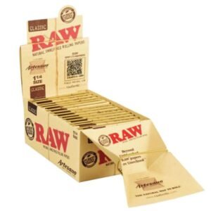 RAW ARTESANO 1 1/4 SIZE ROLLING PAPER TRAY PAPERS TIPS 15CT/ BOX