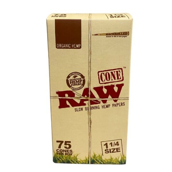 RAW  ORGANIC SLOW BURNING HEMP PRE ROLLED CONES 75CT DISPLAY