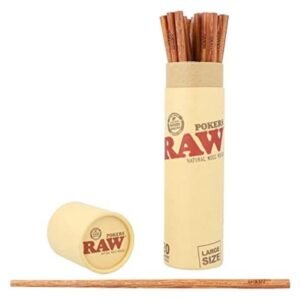 RAW NATURAL 8.75" LARGE WOOD POKERS 20 STICKS PER DISPLAY
