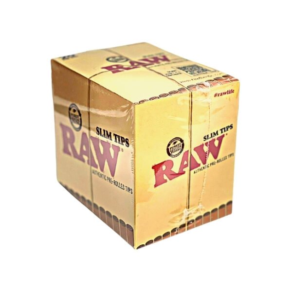 RAW SLIM TIPS PRE-ROLLED 5MM 20PER BOX
