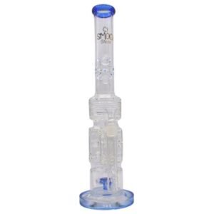 SMOQ GLASS 18" TRIPLE ASH CATCHER DESIGN WATER PIPE