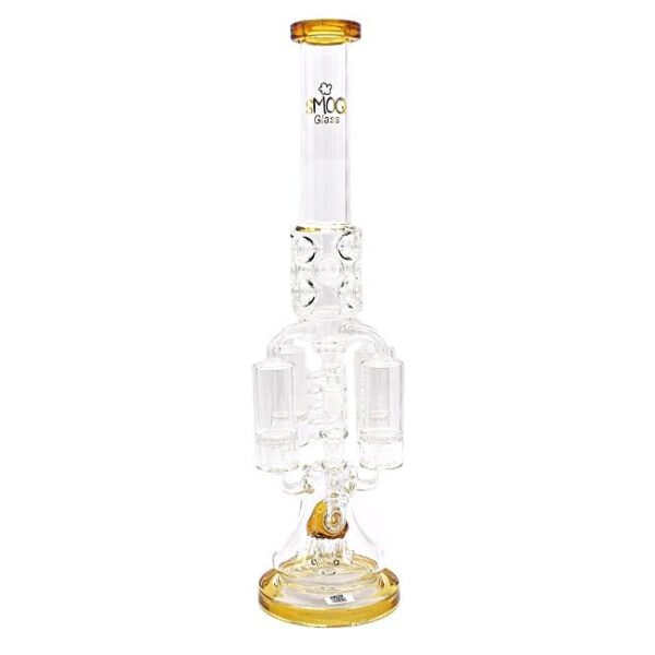 SMOQ 20" SPRING DESIGN WITH 4 LAYER OF PERC GLASS WATER PIPE