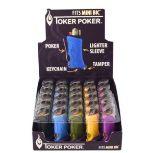 TOKER POKER POKE IT .PACK IT. PUFF.IT PAAS IT. MINI BIC MIXED COLORS 25CT DISPLAY BOX