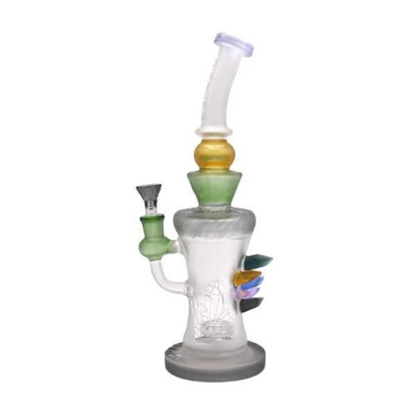 TATTAOO GLASS 14" COLORFUL STONE DESIGN GLASS WATER PIPE