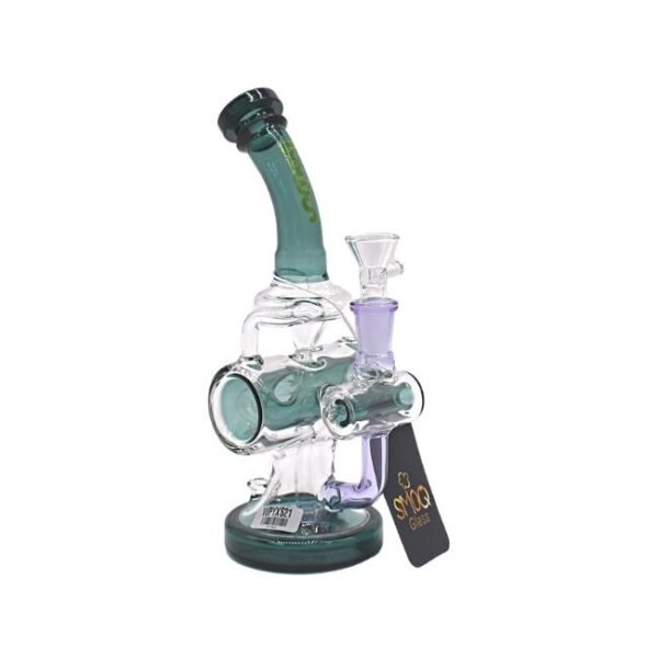 SMOQ GLASS 10" DRUM DESIGN RECYCLER WATER PIPE