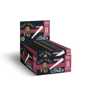 ZIG ZAG MINI ULTRA THIN 70'S SIZE CONES 18 BOXES OF 8CT DISPLAY
