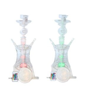 CLEAR GLASS FANCY LED LIGHT HOOKAH