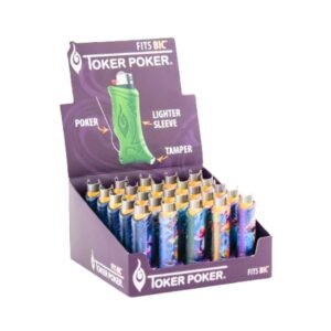 TOKER POKER POKE IT .PACK IT. PUFF.IT PAAS IT. SHROOMIES BIC 25CT DISPLAY BOX
