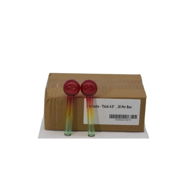 4.0'' RASTA THICK  GLASS TUBE 20CT/ BAG