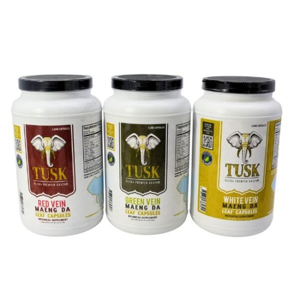 TUSK ULTRA PREMIUM LEAF KRATOM CAPSULES 2000CT JAR