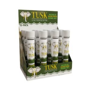 TUSK ULTRA PREMIUM PLATINUM KRATOM POWDER 200MG MIT 0.35 OZ SHOT 12CT/ BOX