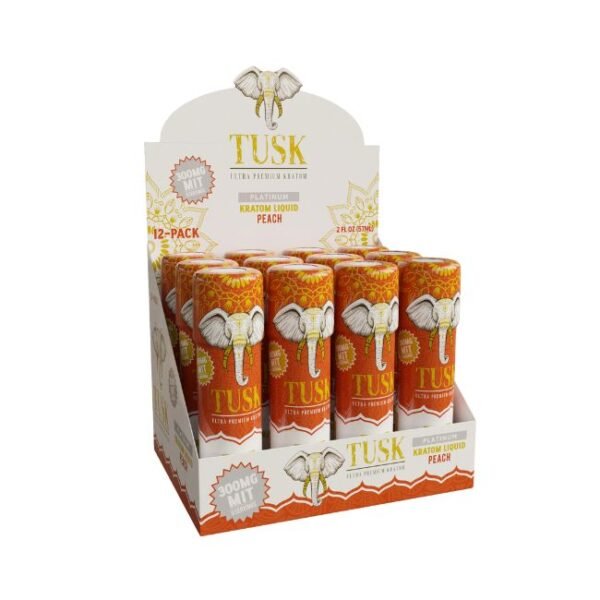TUSK ULTRA PREMIUM PLATINUM KRATOM LIQUID 2FL.OZ (57ML) 300MG MIT SHOT 12CT/ BOX