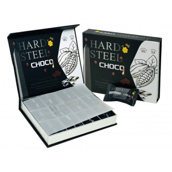 HARD STEEL 5X STRONGER THE ULTIMATE POWER SOURCE SEXUAL ENHANCEMENT CHOCOLATE FOR MEN 12CT/ BOX