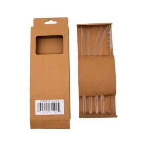 STRAIGHT CLEAR TUBE 8MM STRAW WITH BRUSH 5CT/ BOX