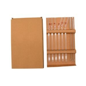 STRAIGHT CLEAR TUBE 8MM STRAW WITH BRUSH 8CT/ BOX