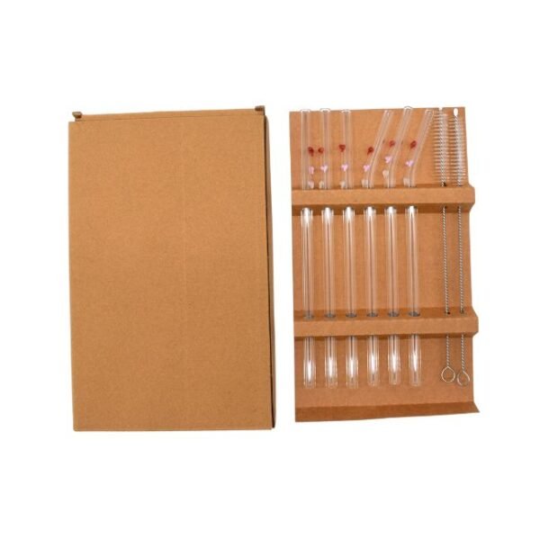 STRAIGHT CLEAR TUBE 8MM STRAW WITH BRUSH 8CT/ BOX