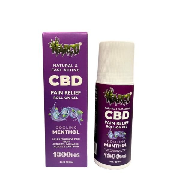 NARCO BY MOON BUZZ CBD PAIN RELIEF ROLL ON GEL COOLING MENTHOL 1000MG 3OZ BOTTLE